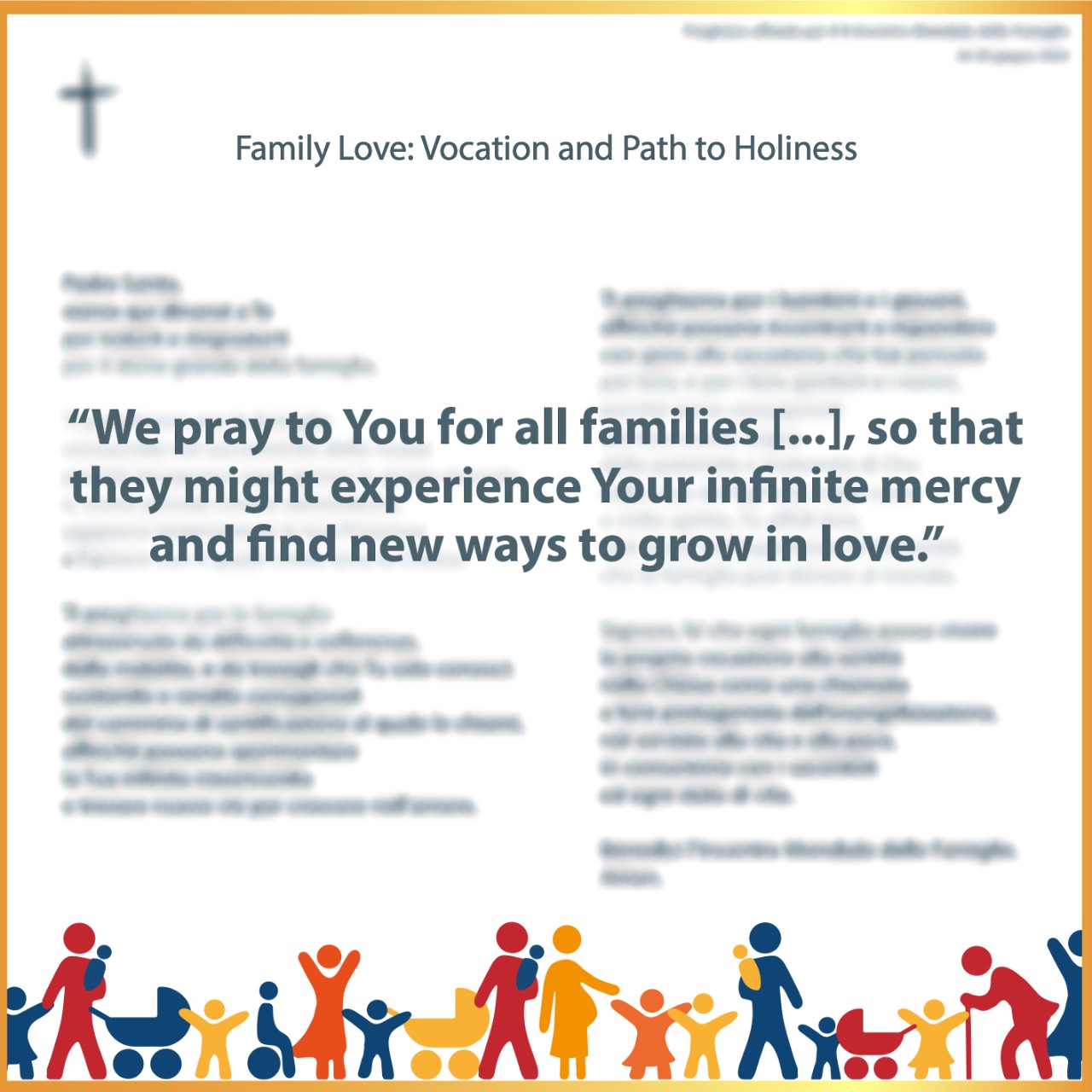 Family love: a vocation and a path to holiness. The official prayer of the  10th World Meeting of Families